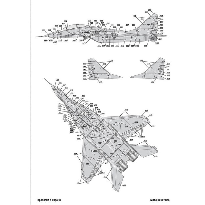 Foxbot 72-062 Decals Stencils for MiG-29 Fulcrum Scale 1:72 for Aircraft Plastic Model Kit