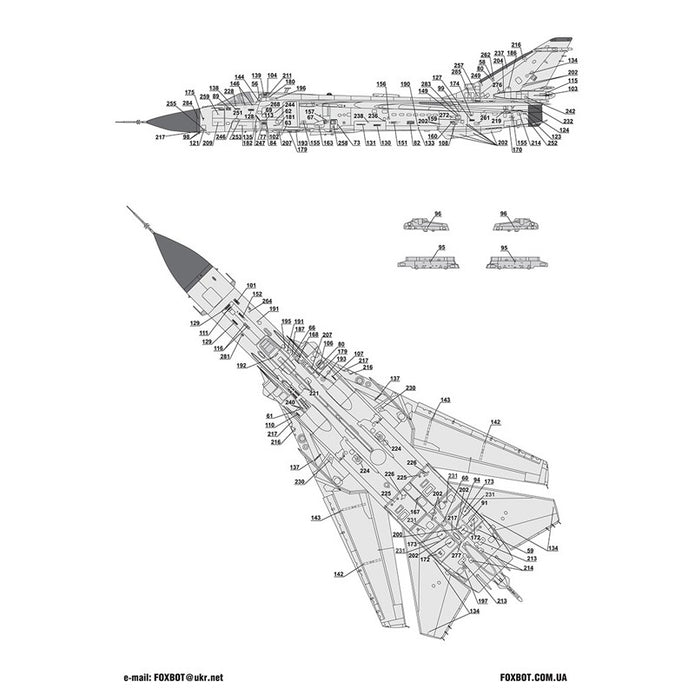 Foxbot 72-080T Decals Sukhoi Su-24M/MR, Digital dragons, Ukrainian Air Force with Stencils Scale 1:72
