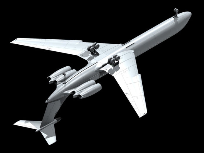 ICM 14405 Plastic aircraft model kit Scale 1:144 Ilyushin-62M Soviet airliner