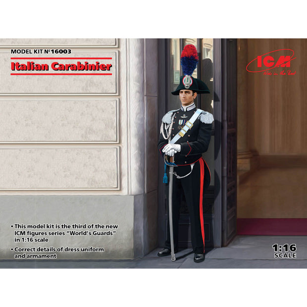 ICM 16003 Plastic model figures kit Scale 1:16 Italian carabinier kits model