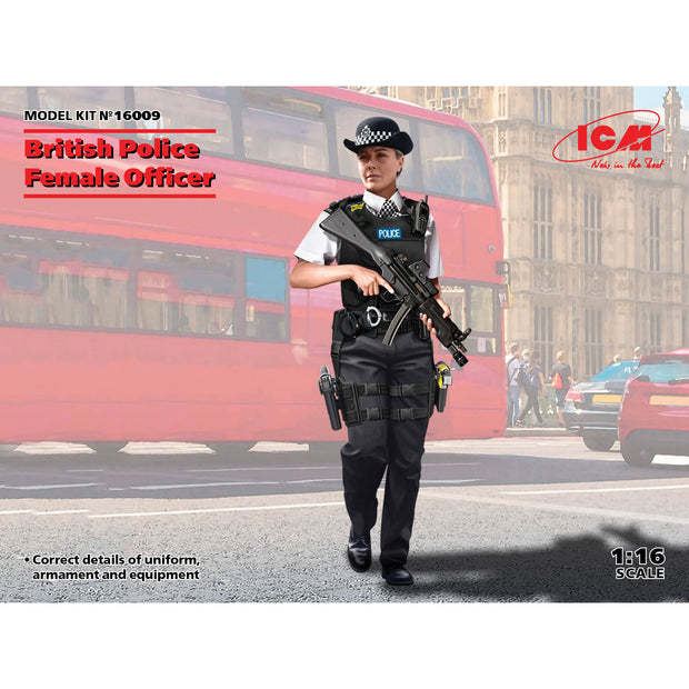ICM 16009 Plastic model figures kit Scale 1:16 British Police Female Officer