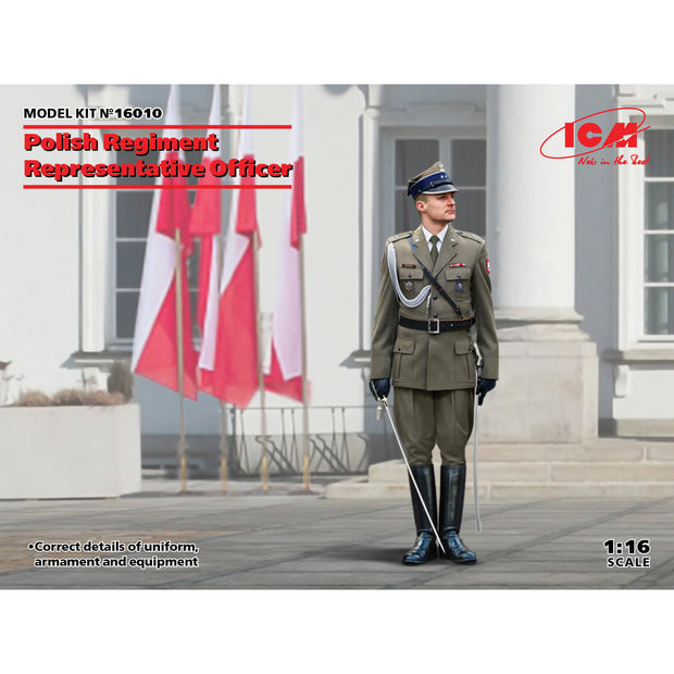 ICM 16010 Plastic model kit Scale 1:16 Polish Regiment Representative Officer
