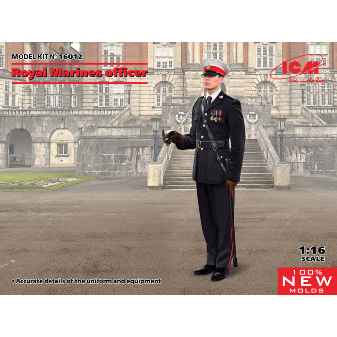 ICM 16012 Plastic model kit figures Scale 1:16 Royal Marines officer models kits