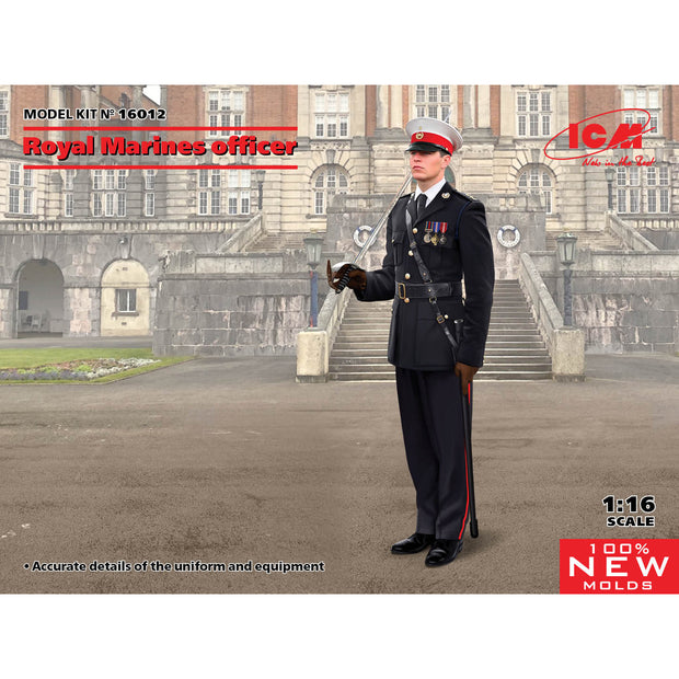 ICM 16012 Plastic model kit figures Scale 1:16 Royal Marines officer models kits