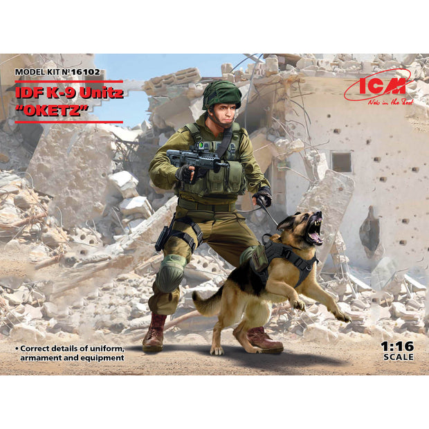 ICM 16102 Plastic model figures kit Scale 1:16 IDF K-9 Unitz OKETZ - kits models