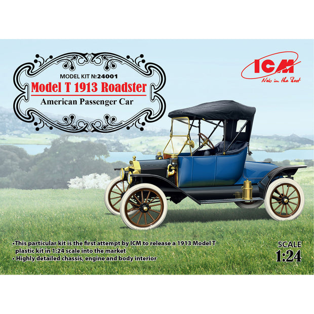 ICM 24001 Plastic model car 1:24 Model T 1913 Roadster, American passenger car