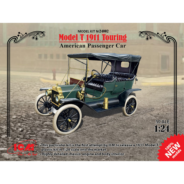ICM 24002 Plastic model car 1:24 Model T 1911 Touring, American passenger car