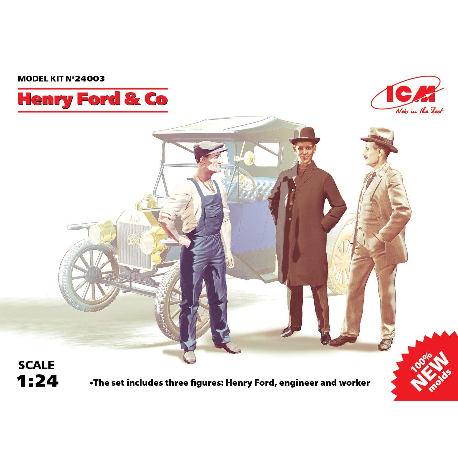 ICM 24003 Plastic model figures kit Scale 1:24 Henry Ford & Co, 3 figures