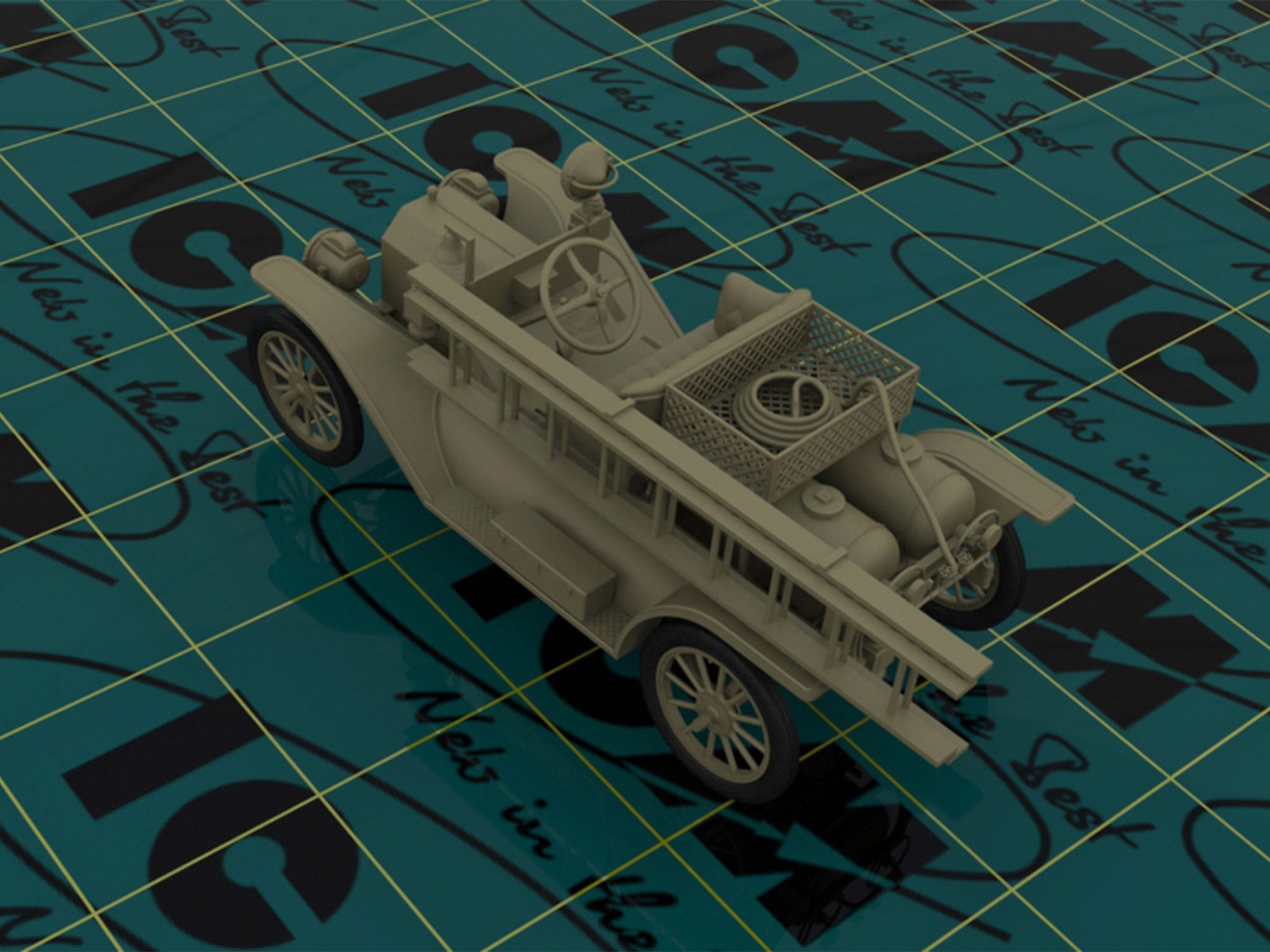 ICM 24004 car plastic models kit Scale 1:24 Model T 1914 Firetruck, American car