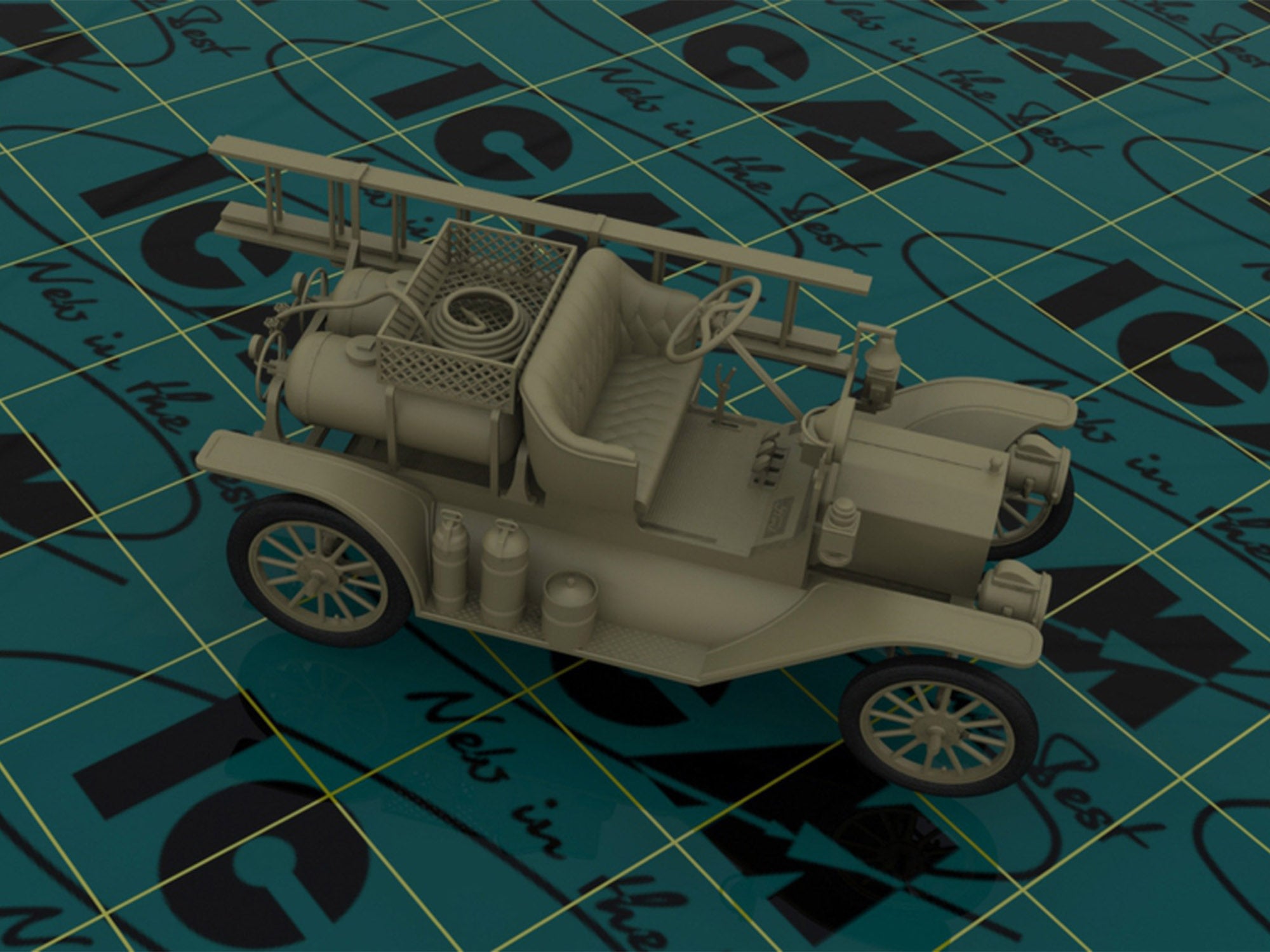 ICM 24004 car plastic models kit Scale 1:24 Model T 1914 Firetruck, American car