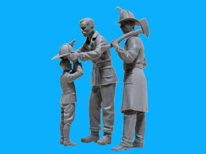 ICM24005 Plastic model figures kit Scale 1:24 American fireman 1910  kits models
