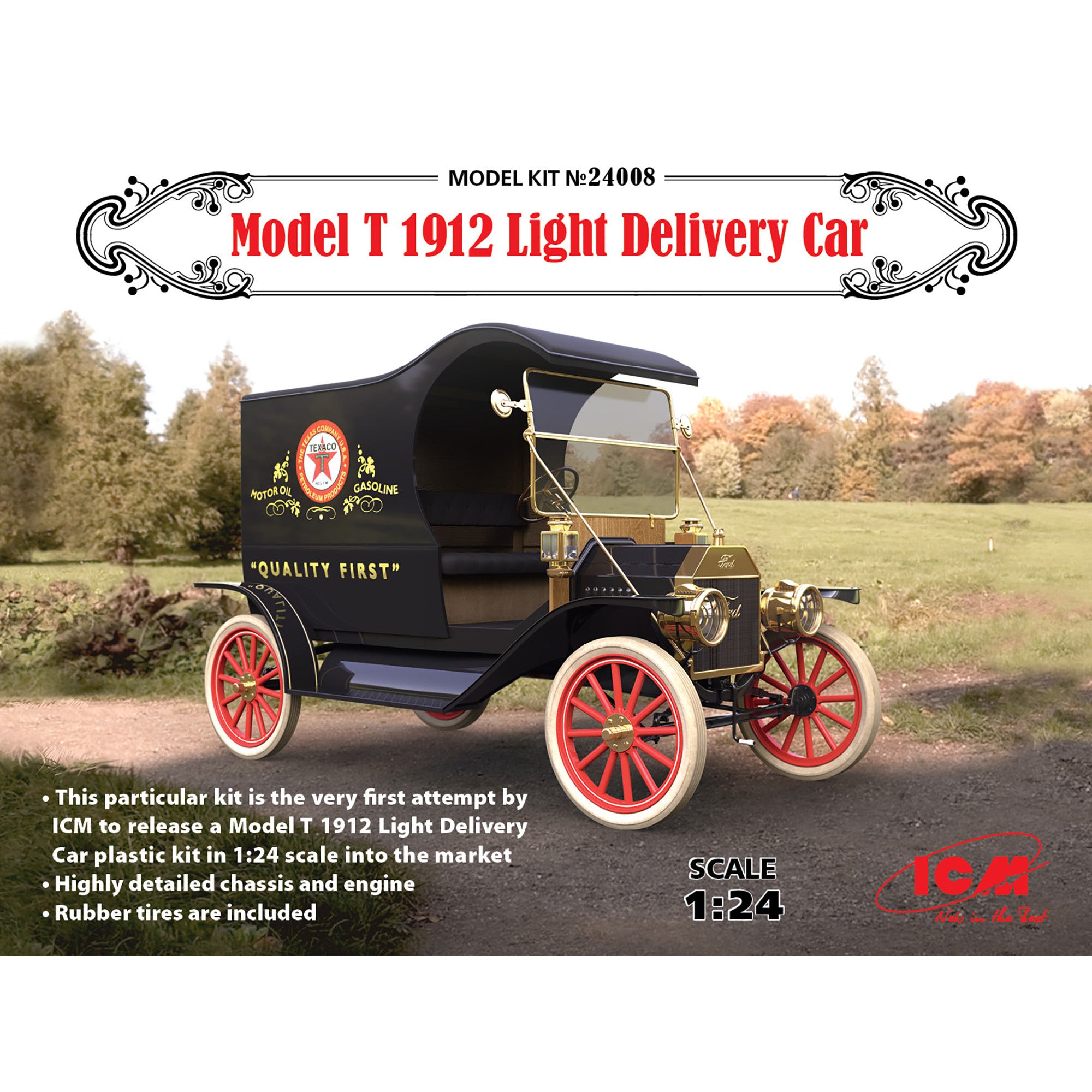 ICM 24008 Plastic model Car kit Scale 1:24 Model T 1912 Light Delivery Car