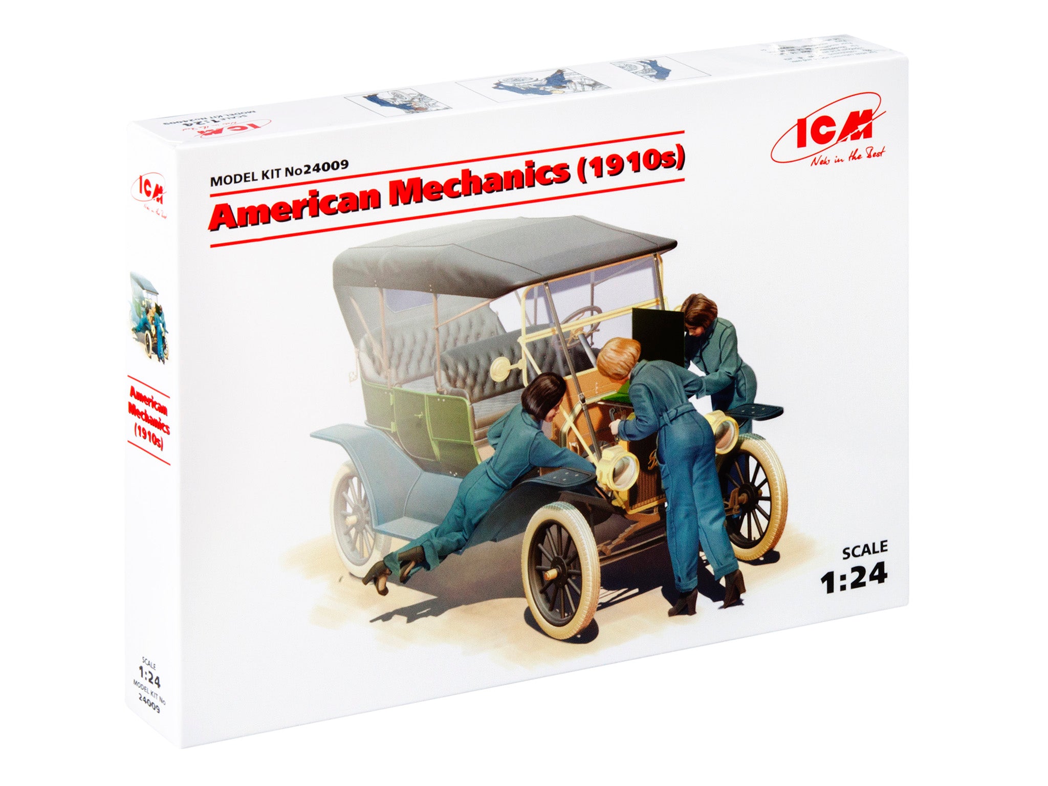 American mechanics (1910s)
3 figures Scale 1:24 ICM24009 Plastic Model Figures Kit