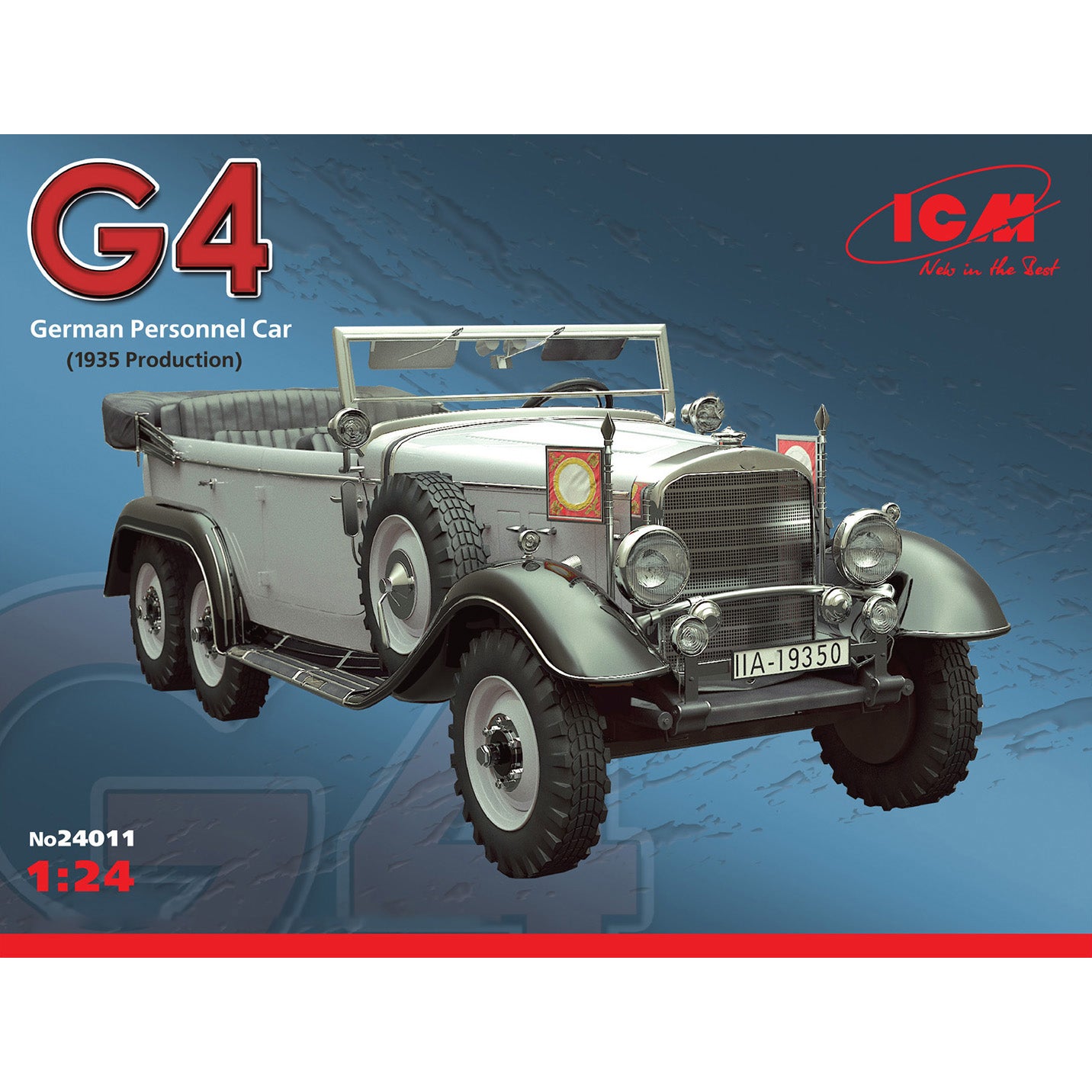 ICM 24011 Scale model kit 1:24 Typ G4 1935 production WWII German personnel car