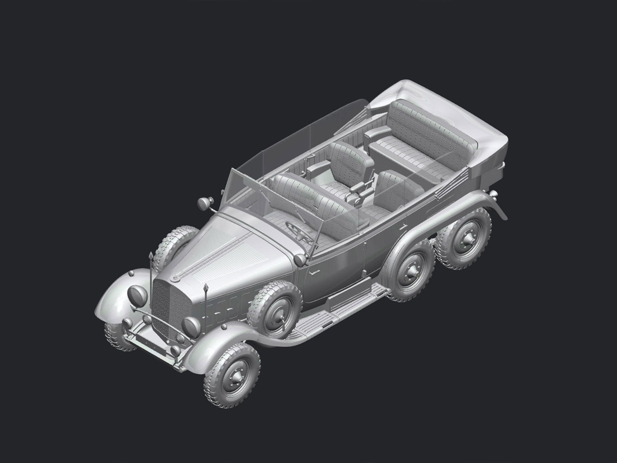 ICM 24011 Scale model kit 1:24 Typ G4 1935 production WWII German personnel car