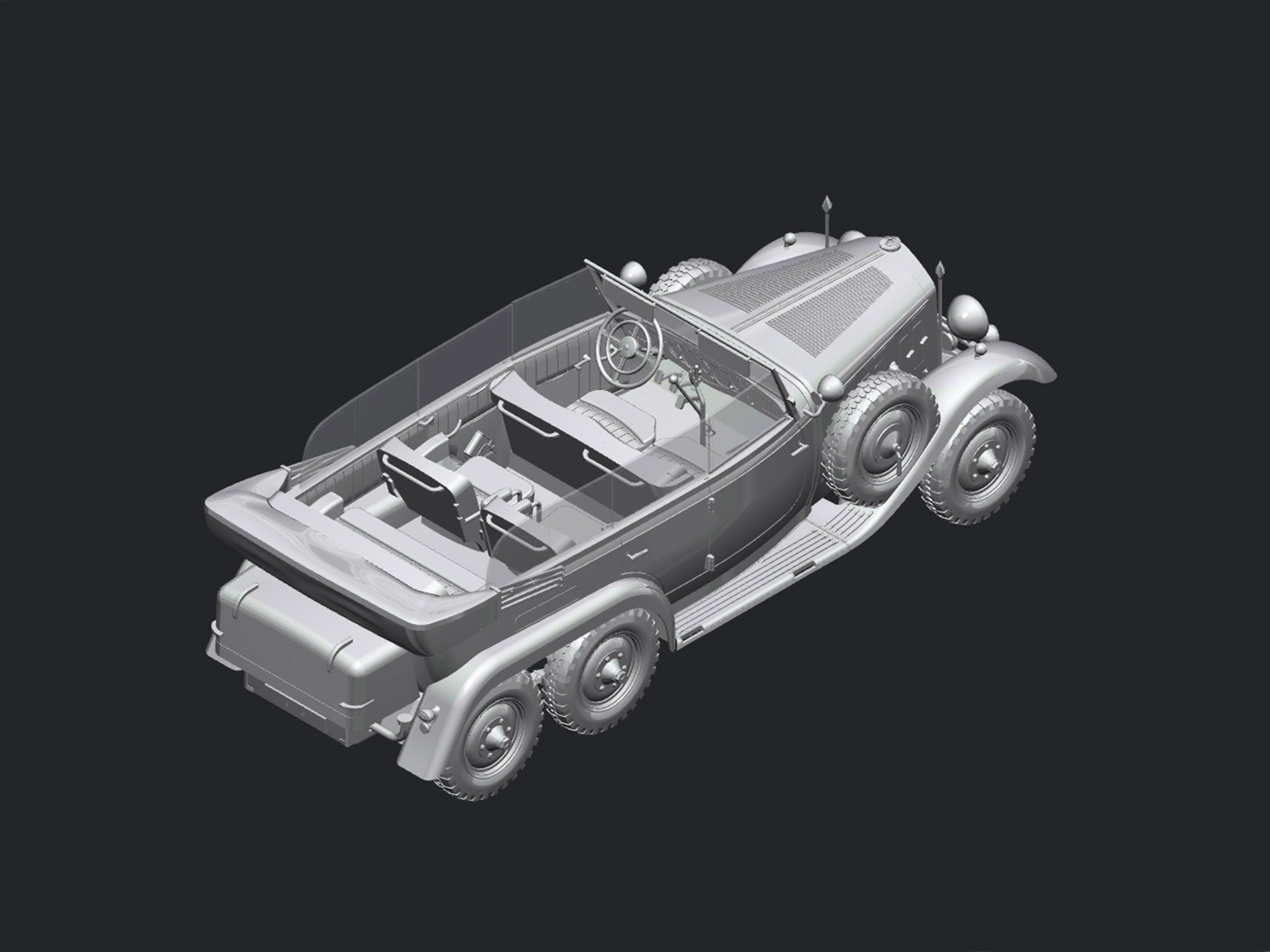 ICM 24011 Scale model kit 1:24 Typ G4 1935 production WWII German personnel car