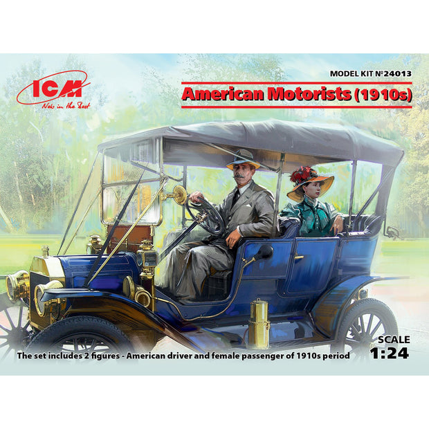 ICM 24013 Plastic figures model kit Scale 1:24 American Motorists (1910 s)