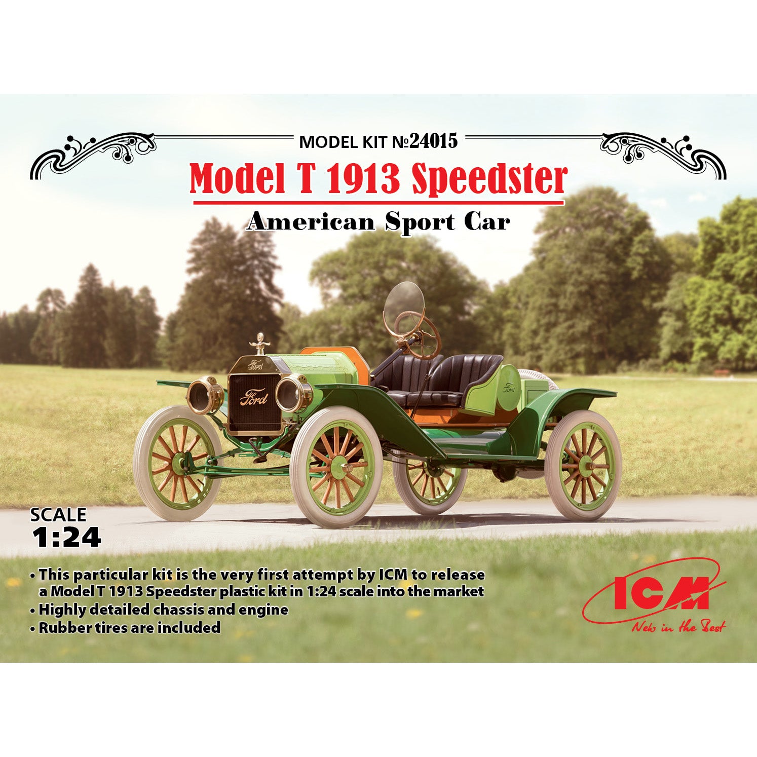 ICM 24015 Plastic model kit Scale 1:24 Model T 1913 Speedster American Sport Car
