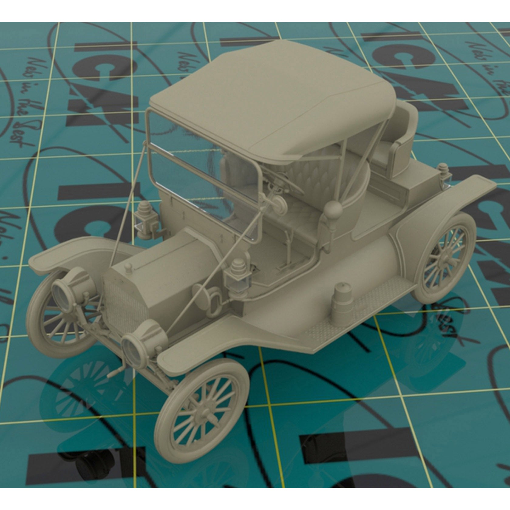 ICM 24016 Plastic model kit 1:24 Model T 1912 Commercial roadster, American car