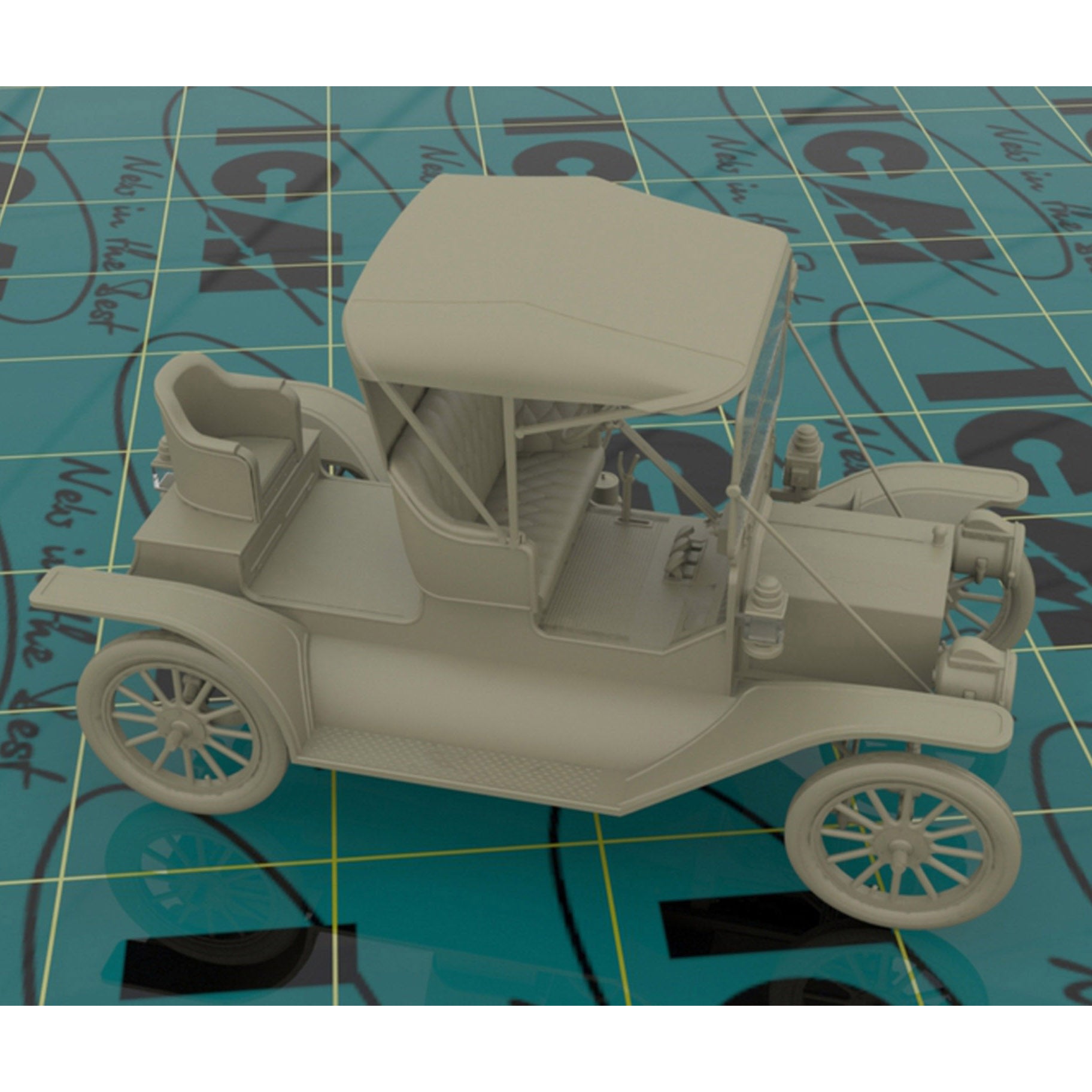 ICM 24016 Plastic model kit 1:24 Model T 1912 Commercial roadster, American car