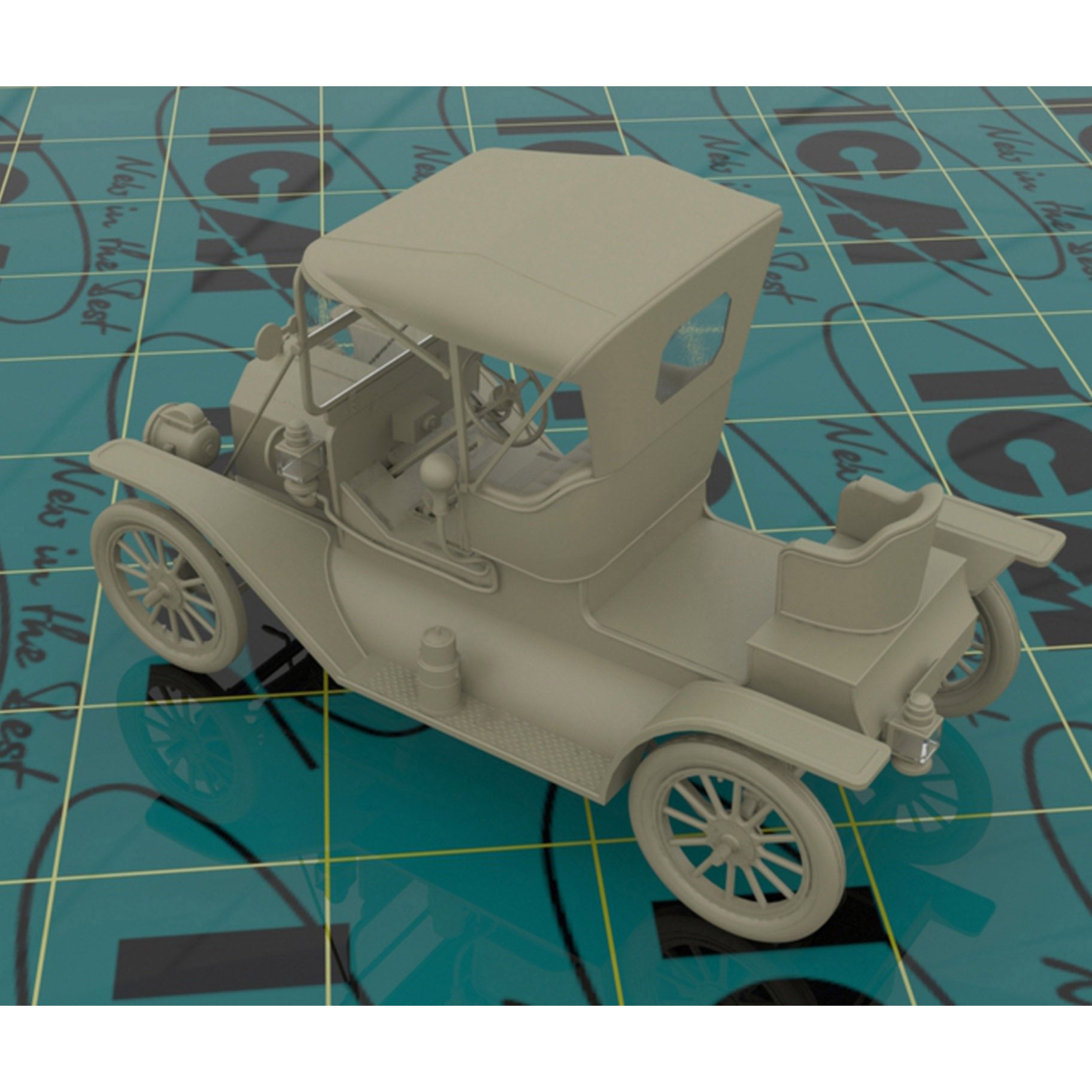 ICM 24016 Plastic model kit 1:24 Model T 1912 Commercial roadster, American car