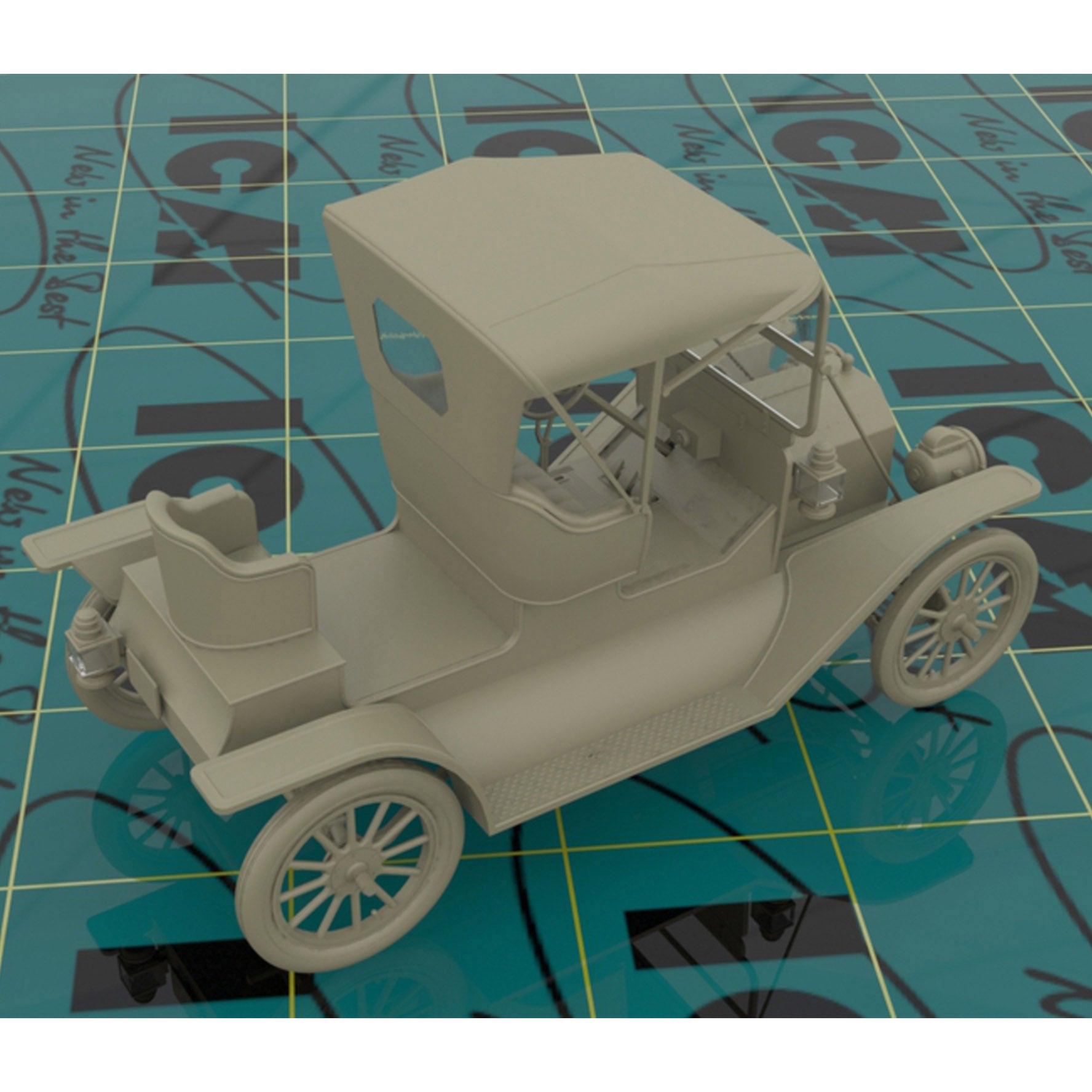 ICM 24016 Plastic model kit 1:24 Model T 1912 Commercial roadster, American car