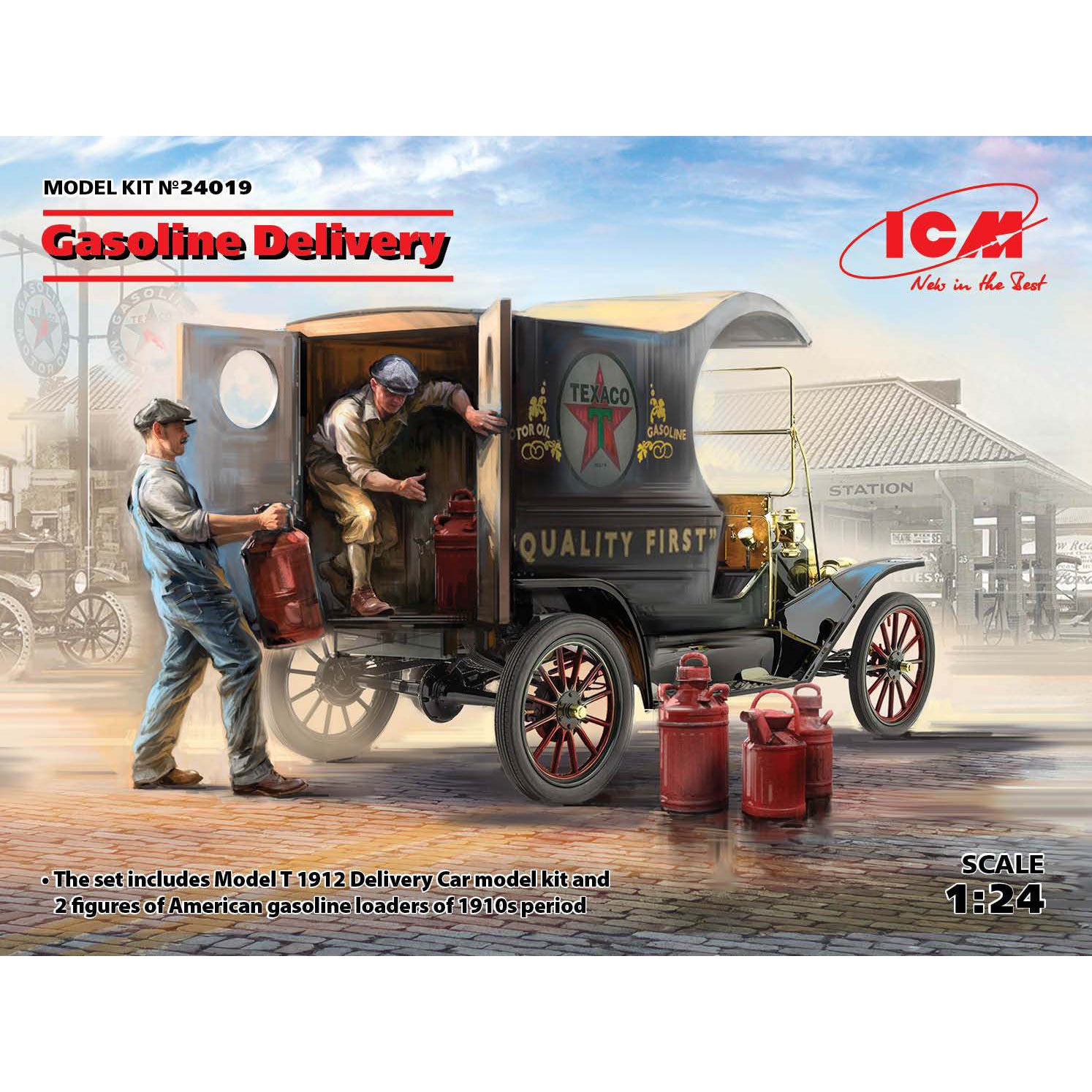 ICM 24019 Scale 1:24 Gasoline delivery, Model T 1912 Delivery Car with American