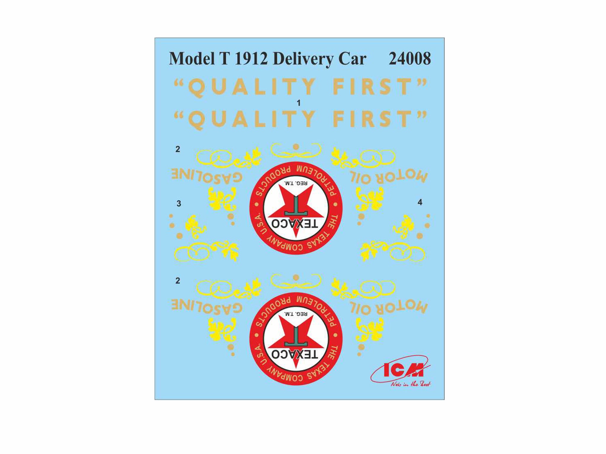 ICM 24019 Scale 1:24 Gasoline delivery, Model T 1912 Delivery Car with American