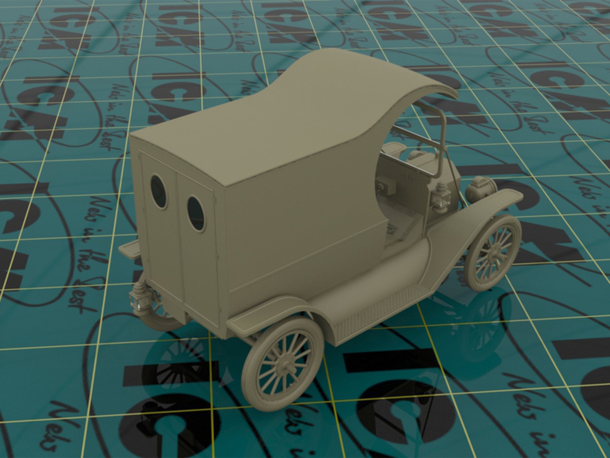 ICM 24019 Scale 1:24 Gasoline delivery, Model T 1912 Delivery Car with American