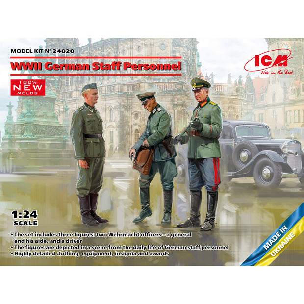 ICM 24020 Scale figure modeling 1:24 WWII German Staff Personnel Plastic model