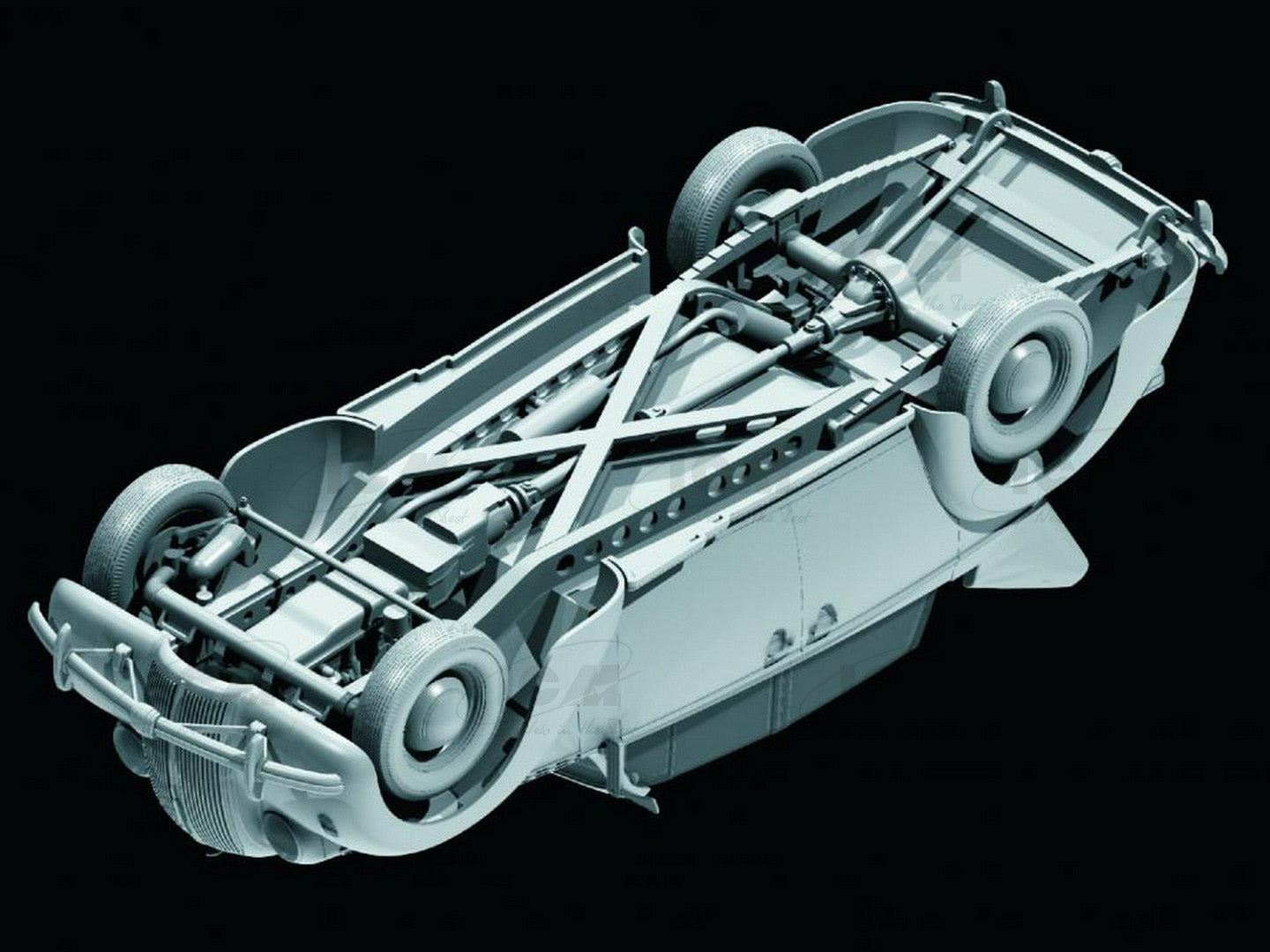 ICM 24021 Plastic model kit car 1:24 Admiral Cabriolet WWII German passenger car