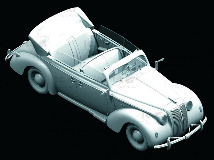 ICM 24021 Plastic model kit car 1:24 Admiral Cabriolet WWII German passenger car