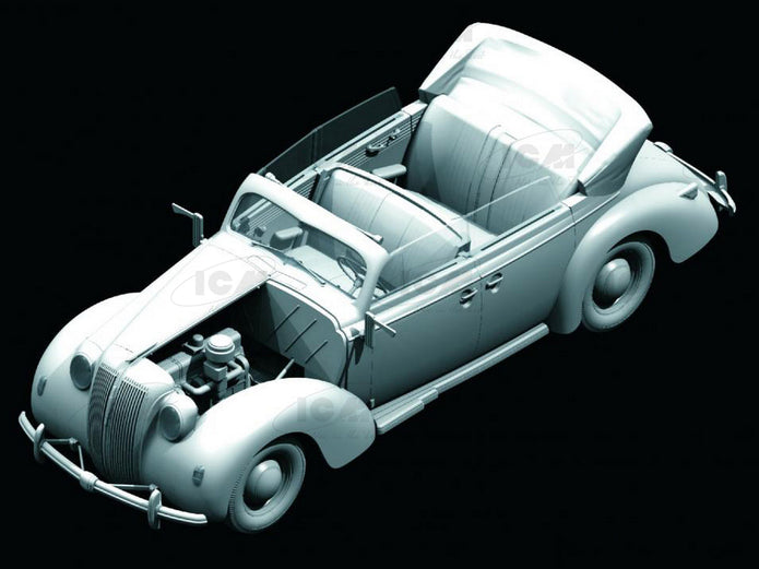 ICM 24021 Plastic model kit car 1:24 Admiral Cabriolet WWII German passenger car