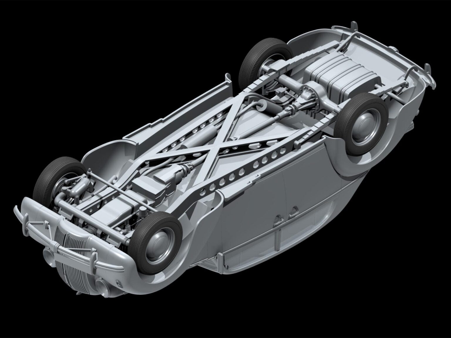 ICM 24023 Plastic model car kit 1:24 Admiral Saloon, WWII German passenger car