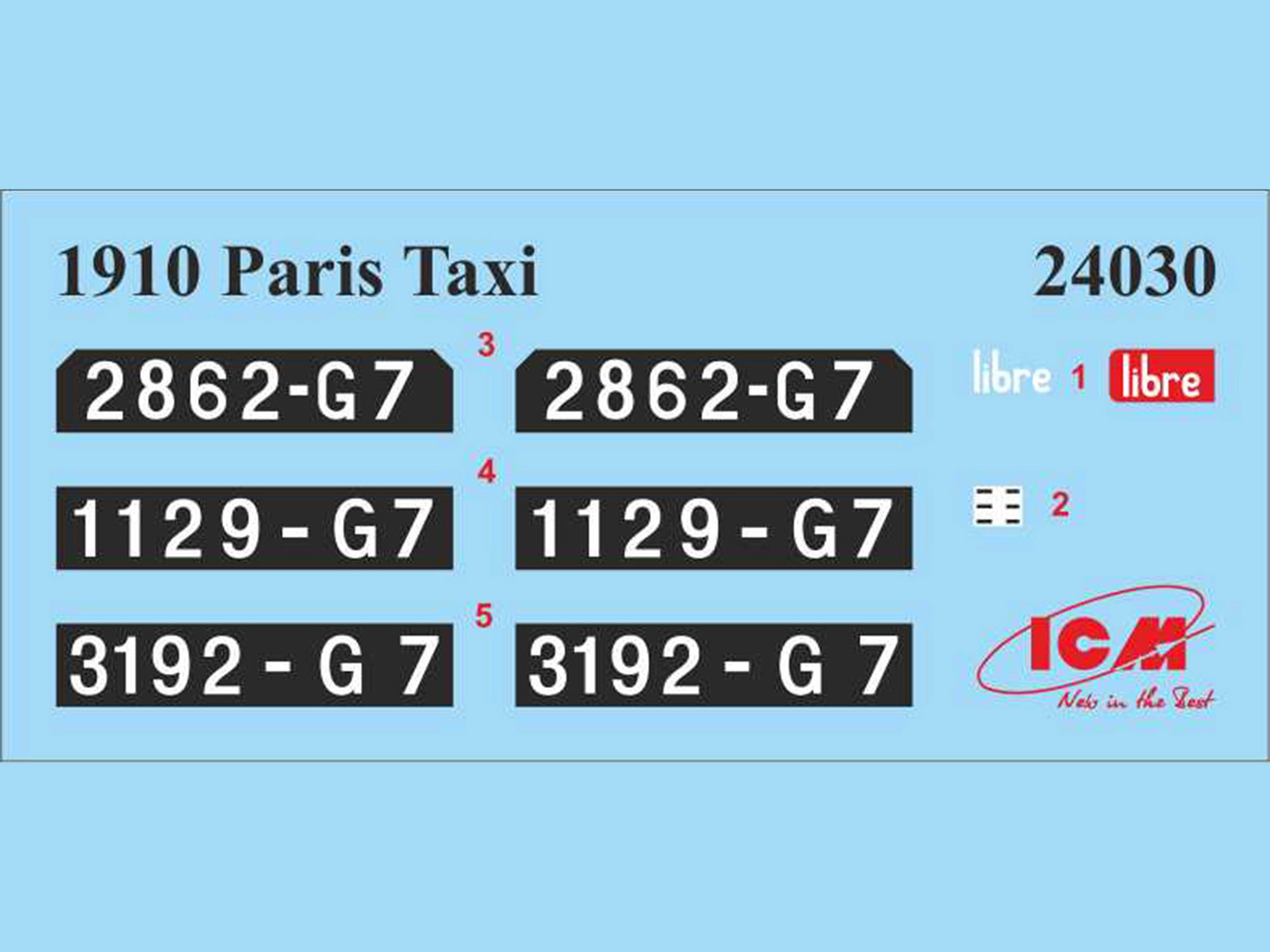 ICM 24030 Plastic model car kit 1:24 Type AG 1910 Paris Taxi - modelling kit