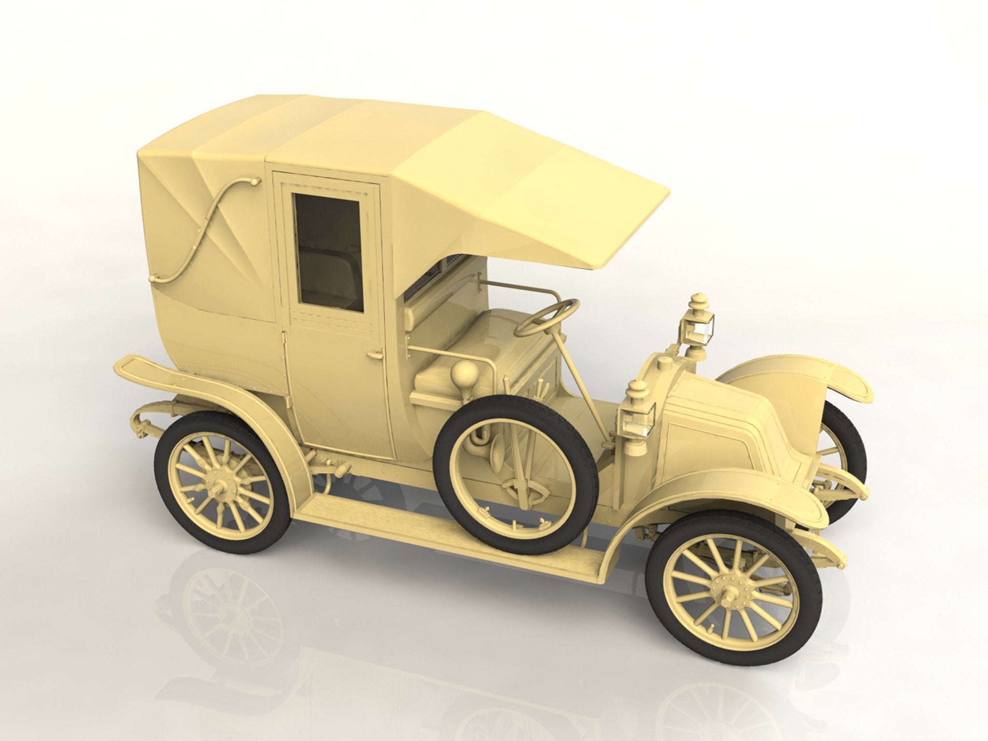 ICM 24030 Plastic model car kit 1:24 Type AG 1910 Paris Taxi - modelling kit
