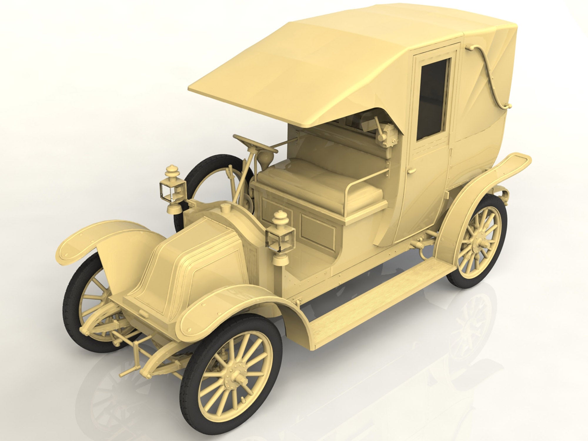 ICM 24030 Plastic model car kit 1:24 Type AG 1910 Paris Taxi - modelling kit