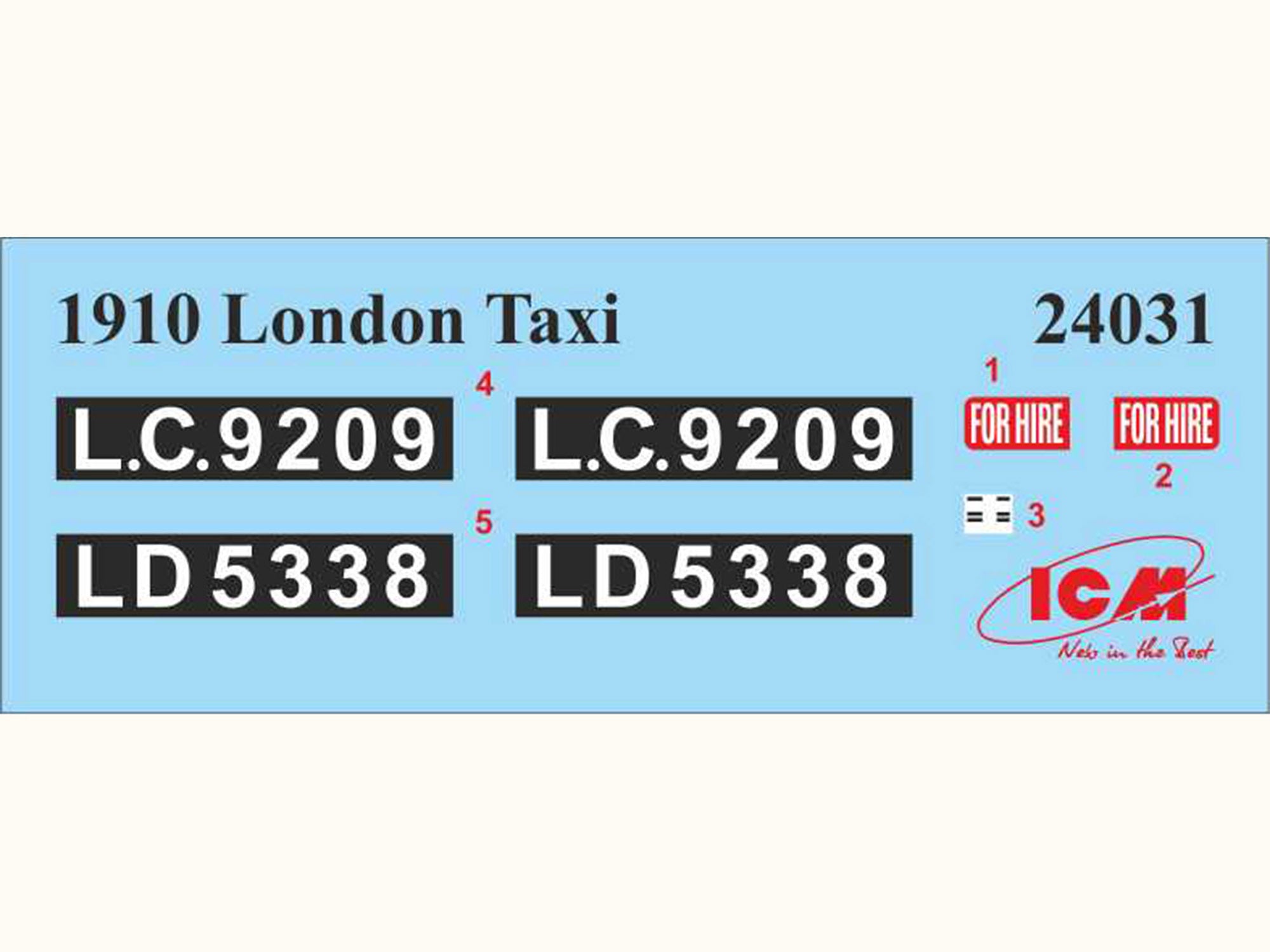 ICM 24031 Plastic model kit Scale 1:24 Type AG 1910 London Taxi - modelling kit