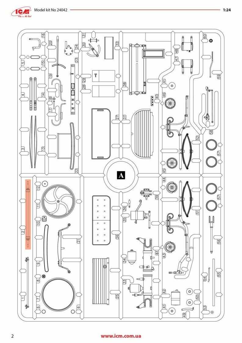 ICM 24042 Plastic model car kit Scale 1:24 Car 1886 (Easy Version) kits model