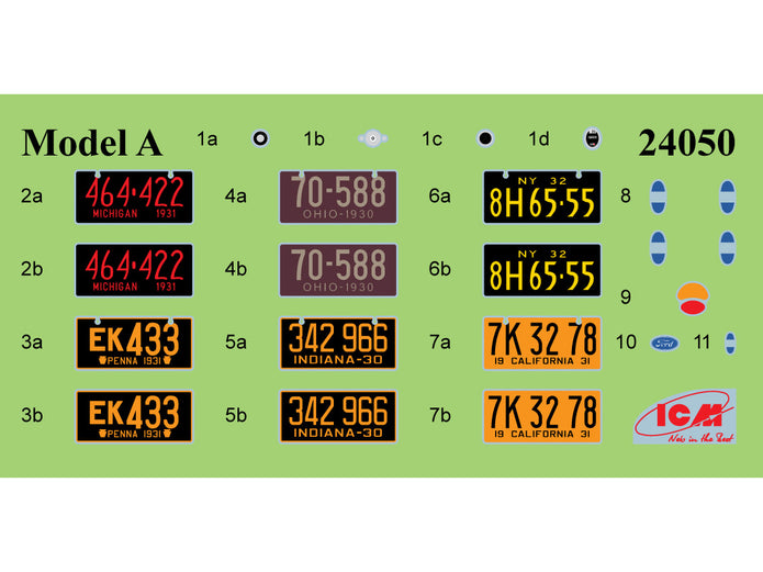 Model A Standard Phaeton (1930s) American Passenger Car Scale 1:24 ICM24051 Plastic Model Car Kit