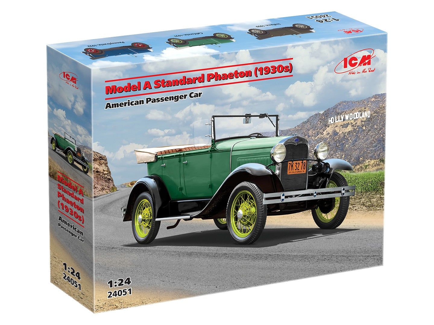 Model A Standard Phaeton (1930s) American Passenger Car Scale 1:24 ICM24051 Plastic Model Car Kit