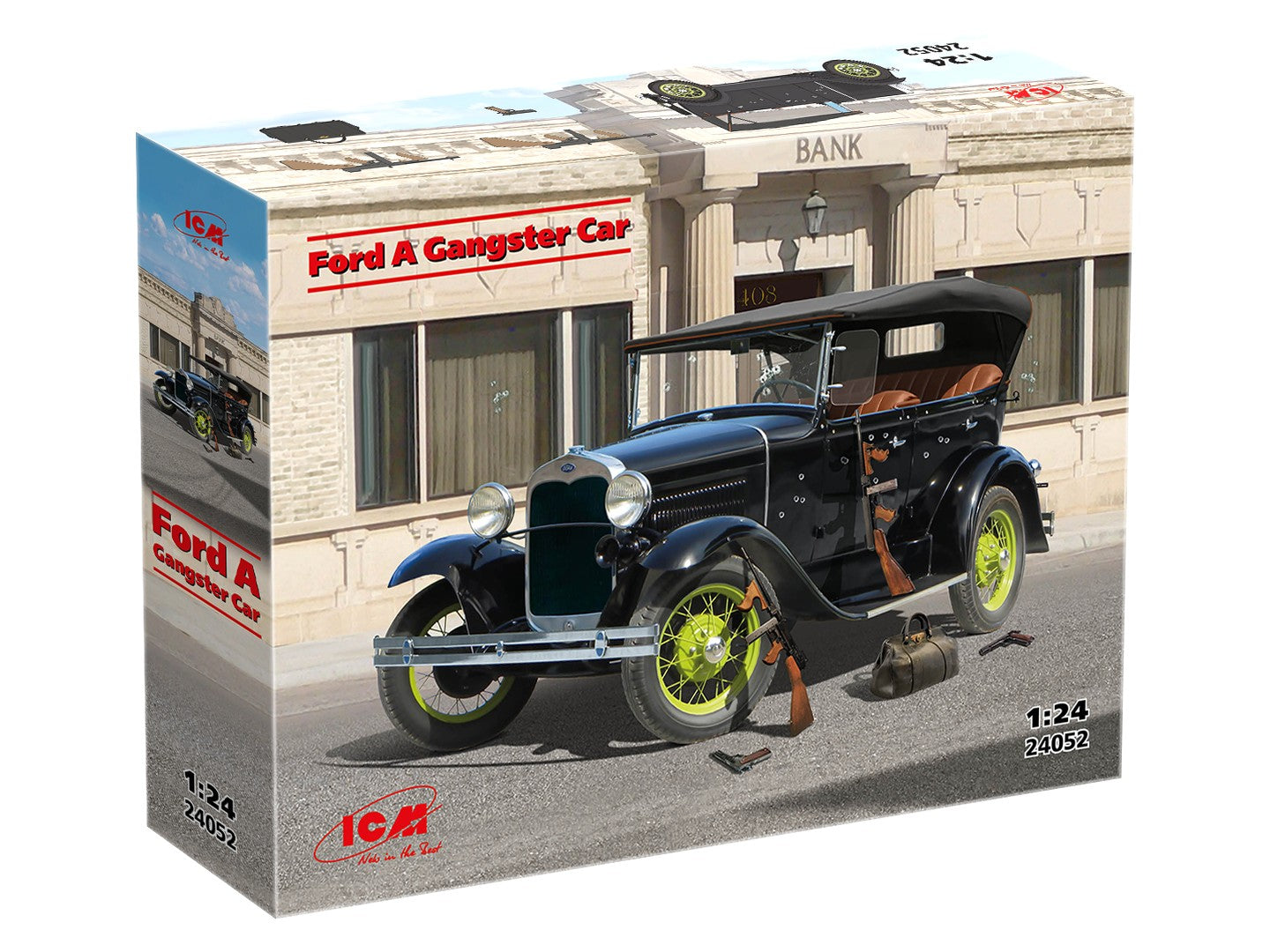 Ford A Gangster Car Scale 1:24 ICM24052 Plastic Model Car Kit