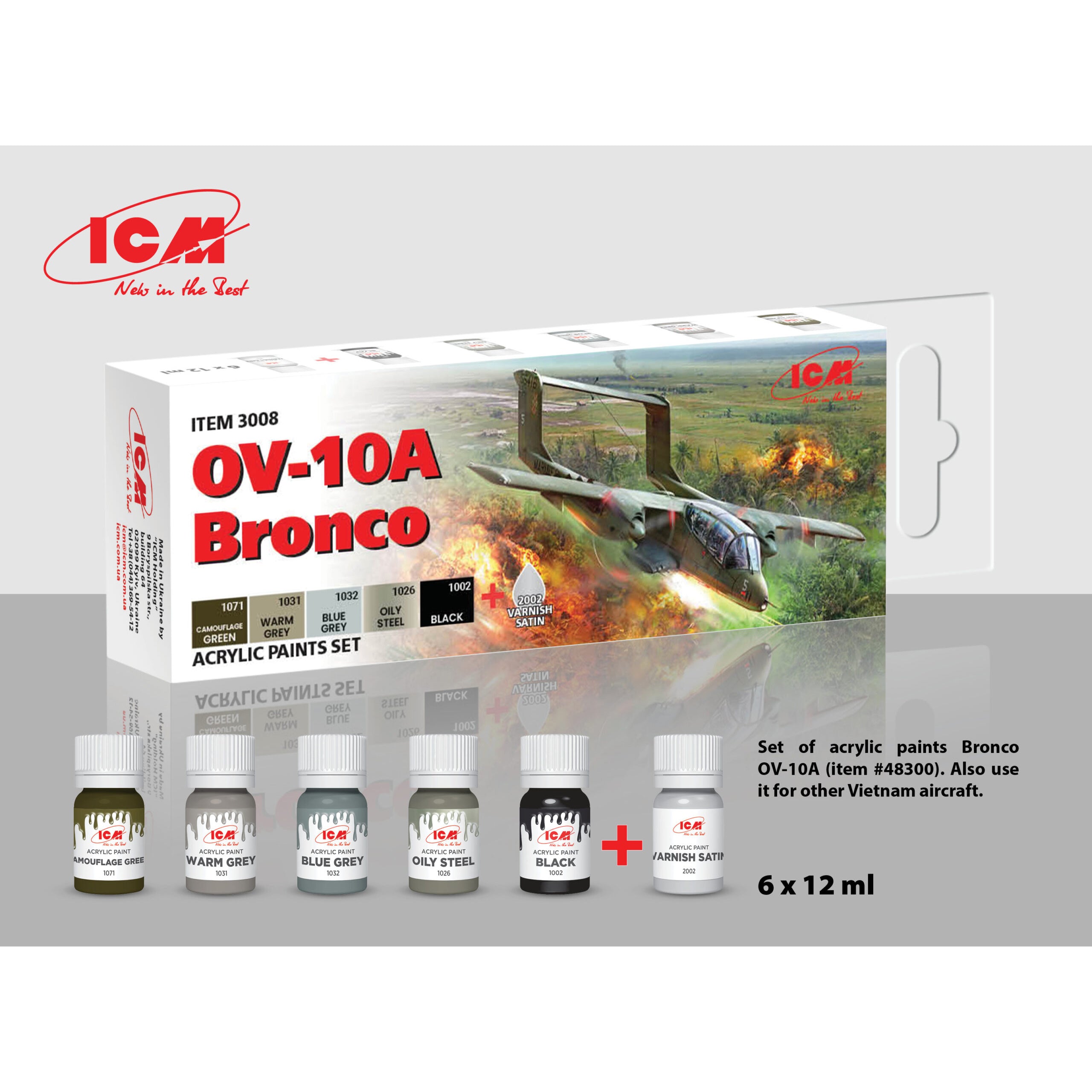 ICM 3008 Acrylic paint set for OV-10A Bronco