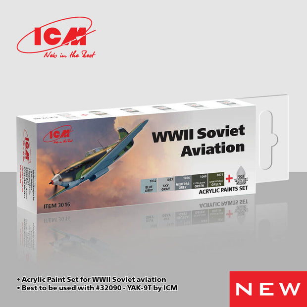 ICM 3016 Set of paints for Soviet Aviation of the Second World War, 6 pcs
