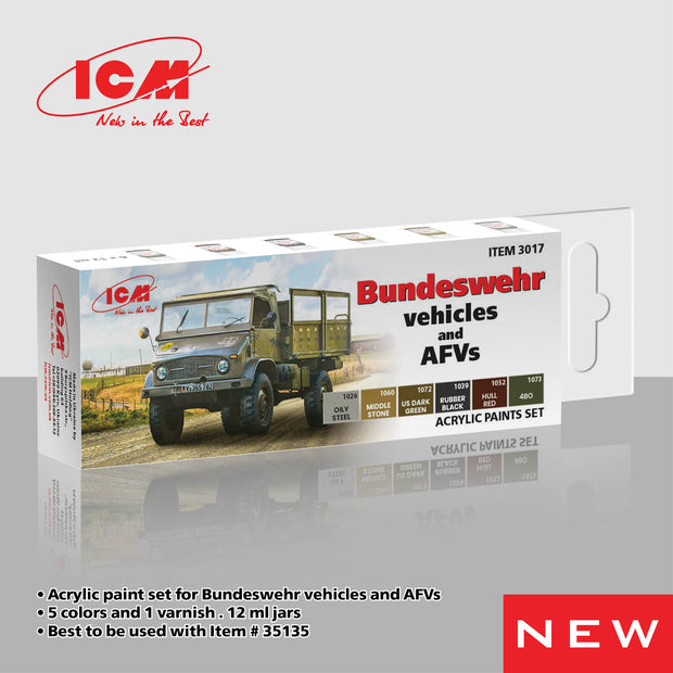 ICM 3017 Paint set Acrylic - for Bundeswehr vehicles and AFVs