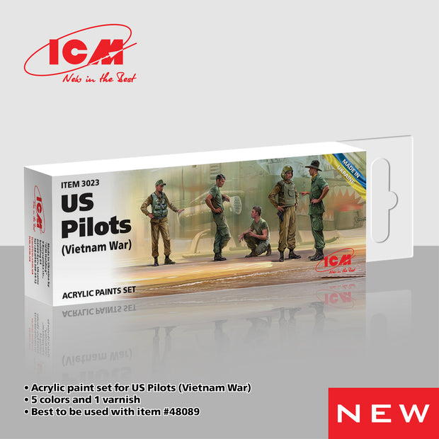 ICM 3023 Acrylic Paint Set for US Helicopter Pilots (Vietnam War)