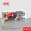 ICM 3031 Acrylic paint set for Fire trucks Grey, Red, Brown, Blue, White, Black