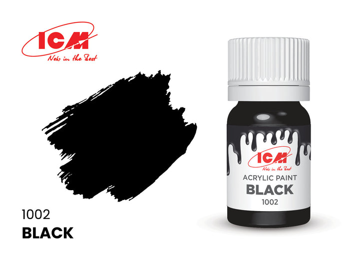ICM 3032 Acrylic paint set for WWII German tank crew Grey Red Brown Green Black