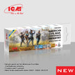 ICM 3034 Acrylic paint set American civil war Grey, Yellow, Blue for model kit