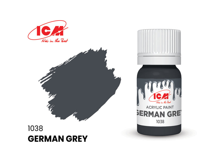ICM 3038 Acrylic paints set for Wehrmacht trucks Grey Brown Green for model kit